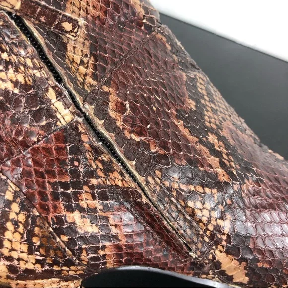 Sam Edelman Salina Snakeskin Leather Bootie Sz 7 1/2 - Picture 7 of 14